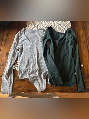 Abercrombie & Fitch bodysuit and Aeropostale sculpting top
